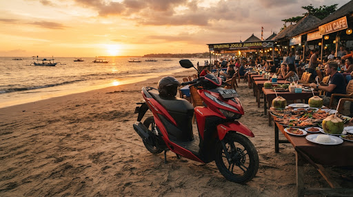 Riding to Jimbaran Bay Seafood Sunset: Sunset Road Bypass & Parking