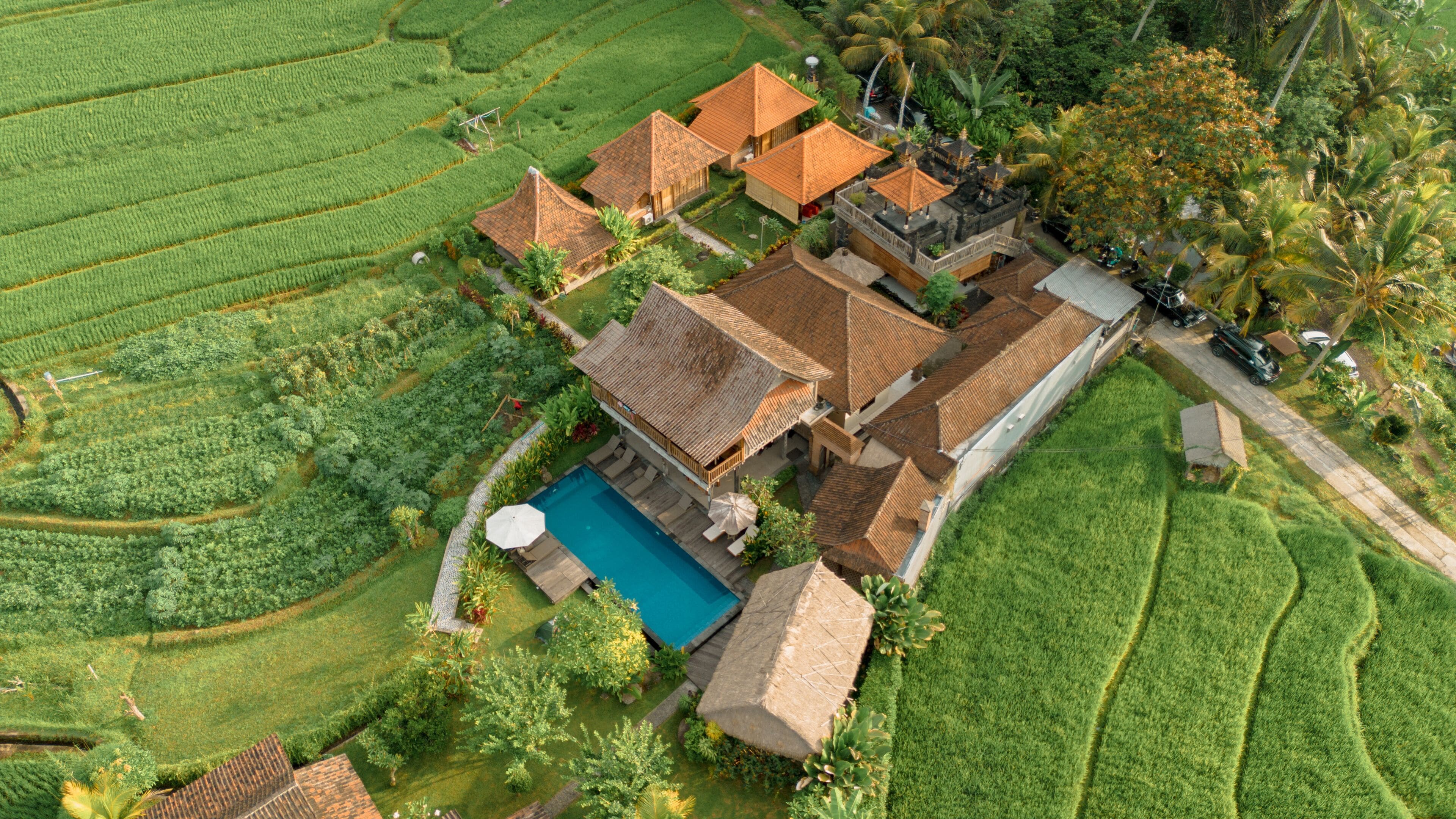 Kubu Sakian Villa & Restaurant Sidemen - Panoramic views of Mount Agung and East Bali rice terraces